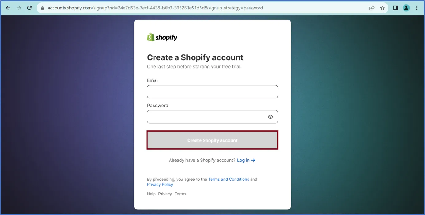 create account