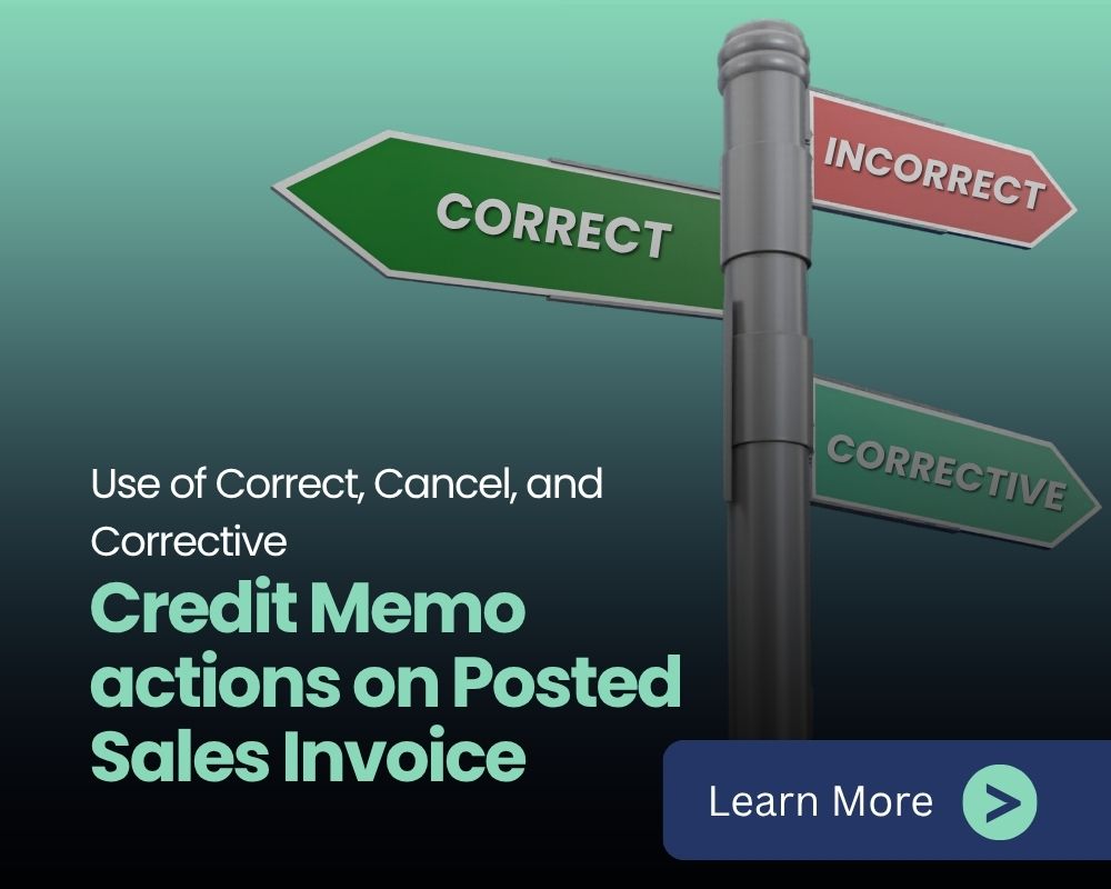Use of Correct, Cancel, and Corrective Credit Memo actions on Posted Sales Invoice