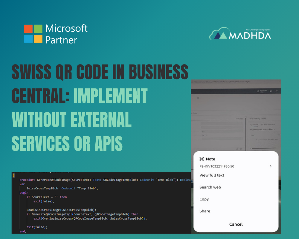 Swiss QR Code in Business Central: How to Implement Without External Services or APIs