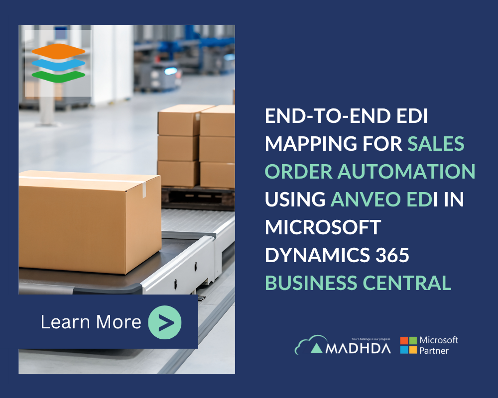 End-to-End EDI Mapping for Sales Order Automation using Anveo EDI in Microsoft Dynamics 365 Business Central