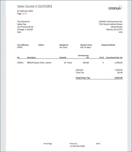 Sales Quote in Business Central