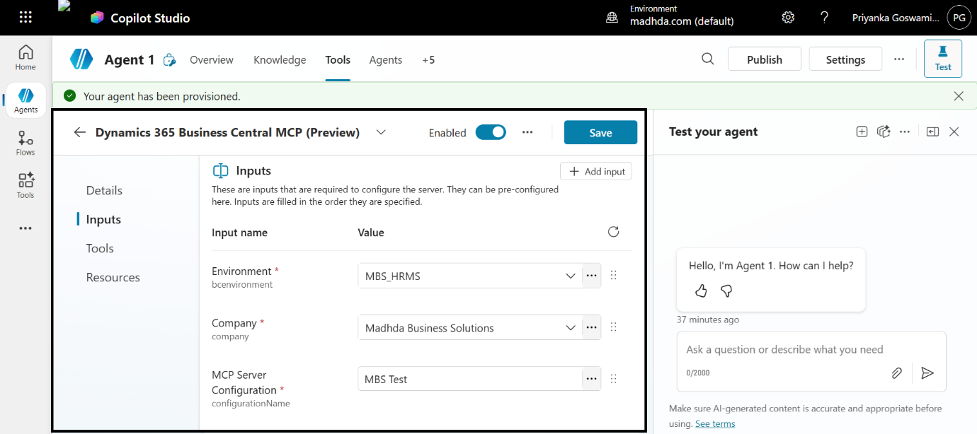 Configure Business Central MCP Tool