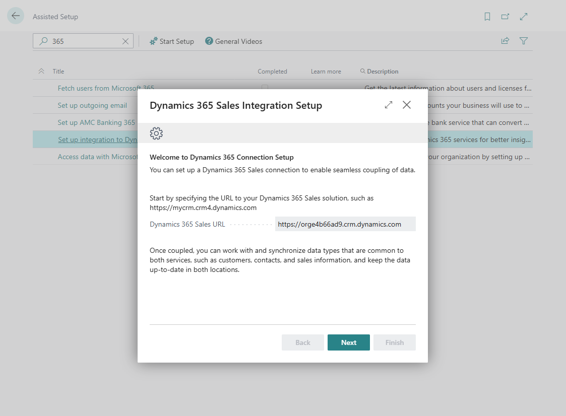 Integration inside Business Central