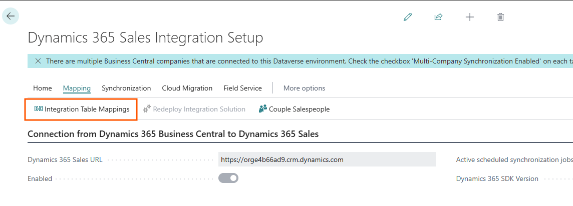 Integration Table Mappings