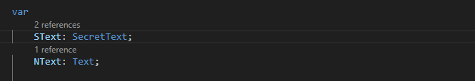 Declare a SecretText Variable