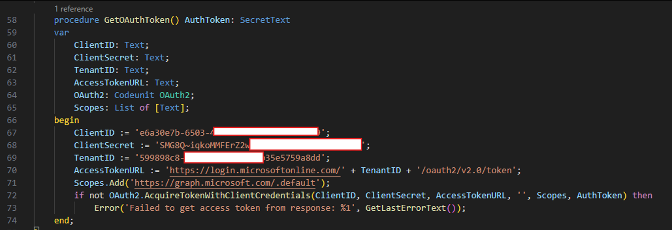 SecretText To setup OAuth