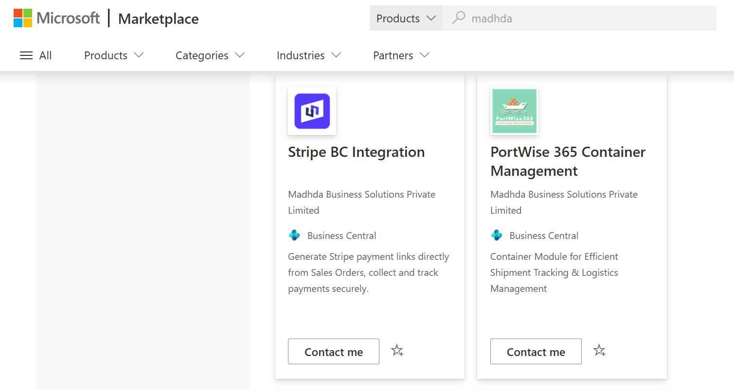 Stripe BC Integration App on Microsoft Appsource